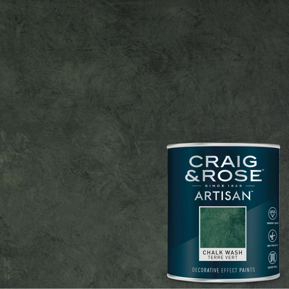 Craig & Rose Artisan Walls & Ceilings Chalk Wash Terre Vert Chalky Paint 750ml Image 4
