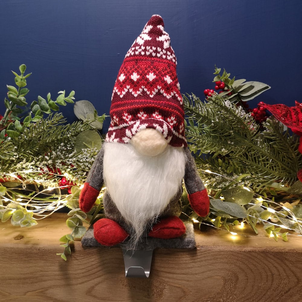 Samuel Alexander Grey Plush Gnome Gonk Stocking Holder Image 3