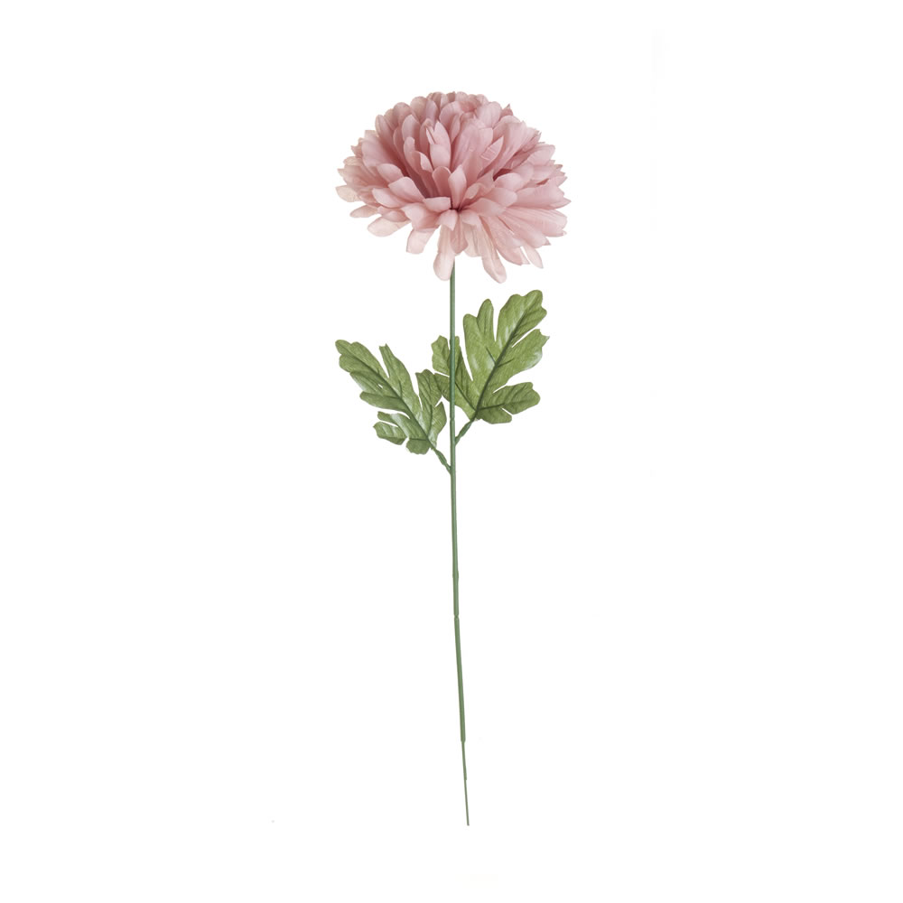 Wilko Dusky Pink Pom Pom Single Stem Artificial Flower Image