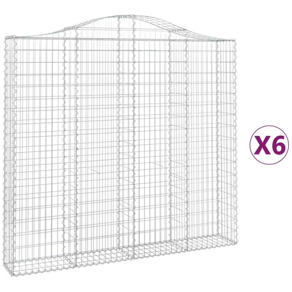 vidaXL Silver Galvanised Iron Gabion Basket 200 x 30 x 180/200cm 6 Pack Image 4