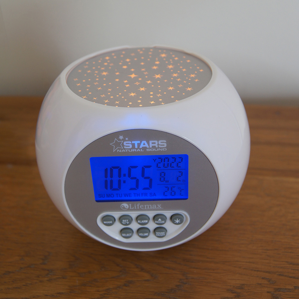 Lifemax Star Projection Sound Silver Machine Clock Image 3