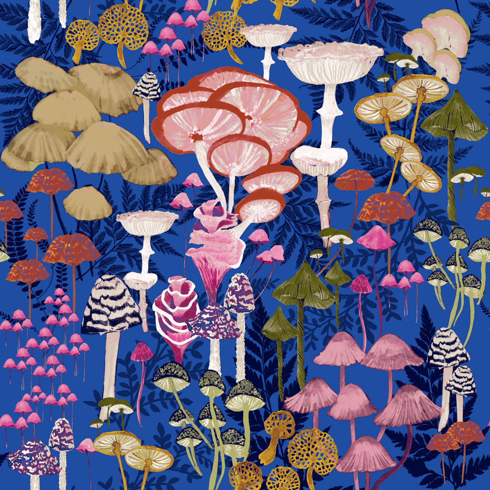 furn. Amanita Single Cobalt Duvet Set Image 5
