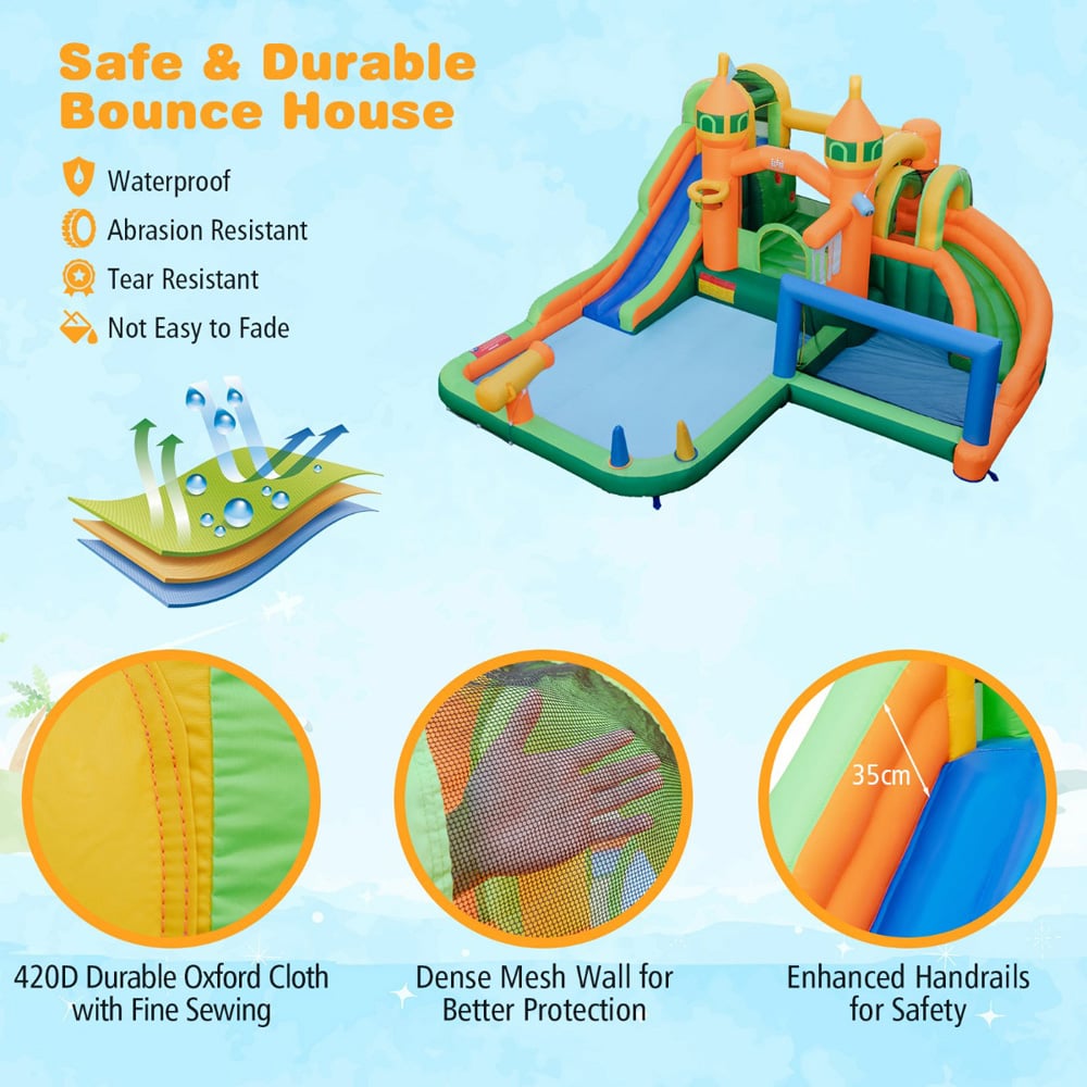 Costway Kids Water Park with Long Slides and Splash Pools Image 7