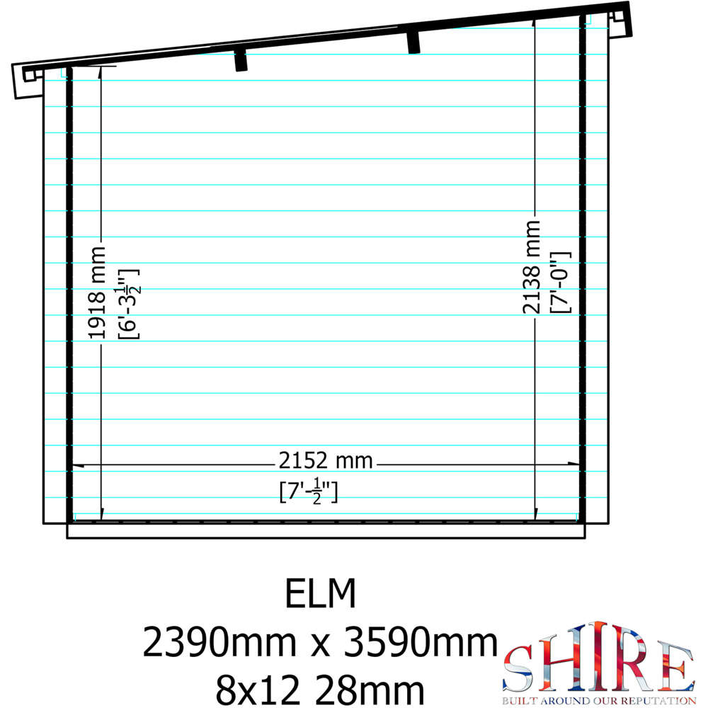 Shire Elm 8 x 12ft Contemporary Style Dual-Purpose Pent Log Cabin with Integral Storage Image 8