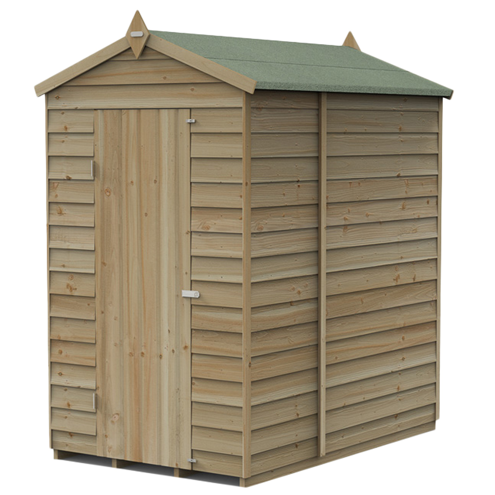 Forest Garden 4LIFE 4 x 6ft Single Door Apex Shed Image 1