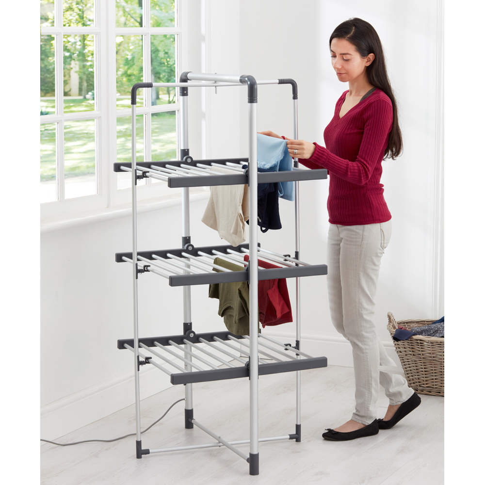 Black + Decker Cool Grey 3 Tier Heated Airer 21m Image 7