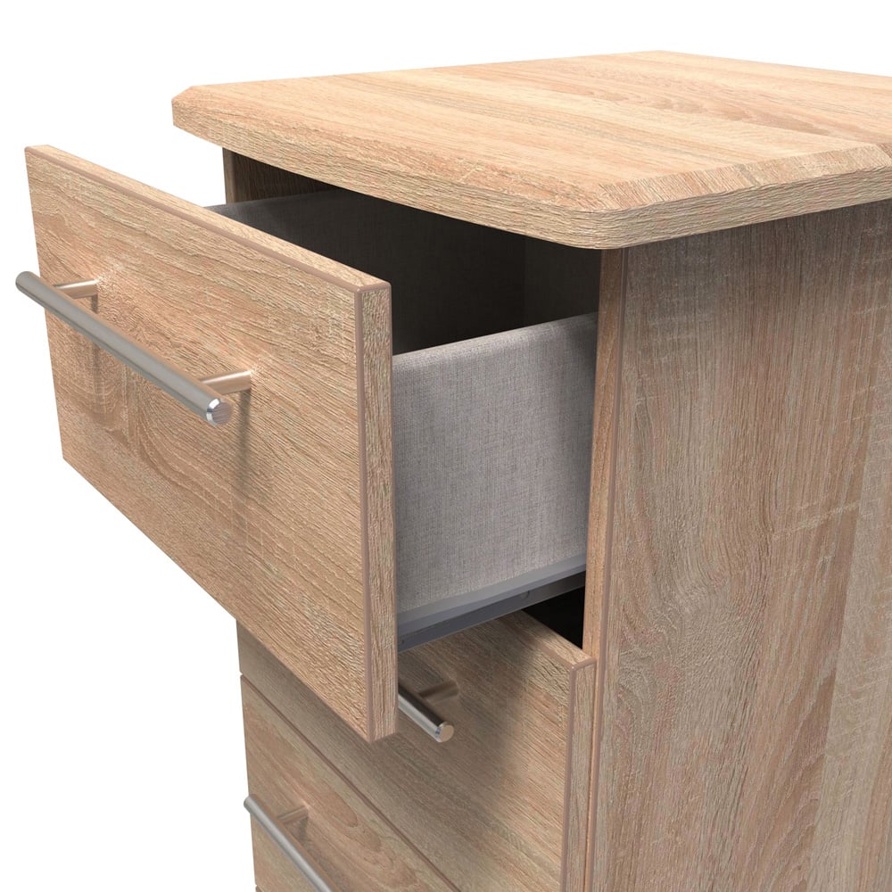 Crowndale Sherwood 4 Drawer Bardolino Oak Bedside Cabinet Image 6