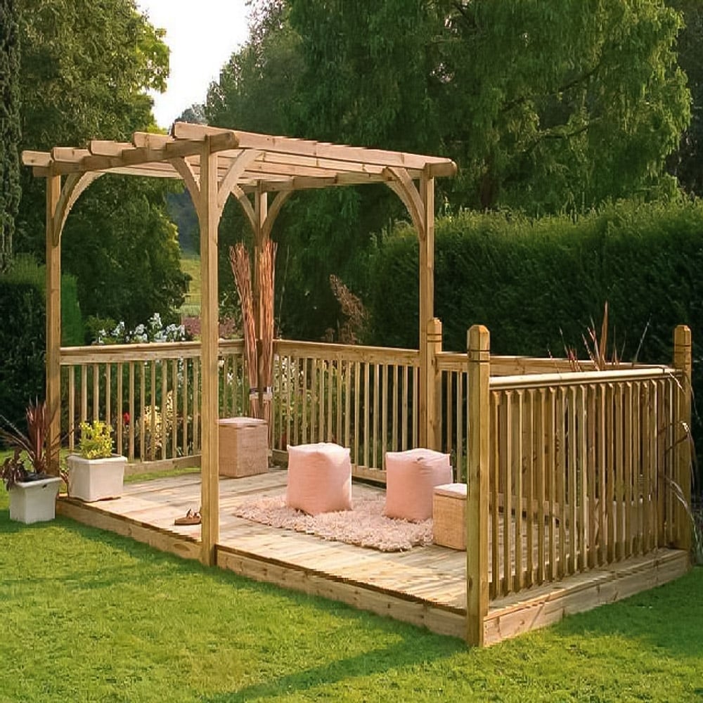 Forest Garden Ultima Pergola and Decking Kit 2.4 x 4.8m Image 1
