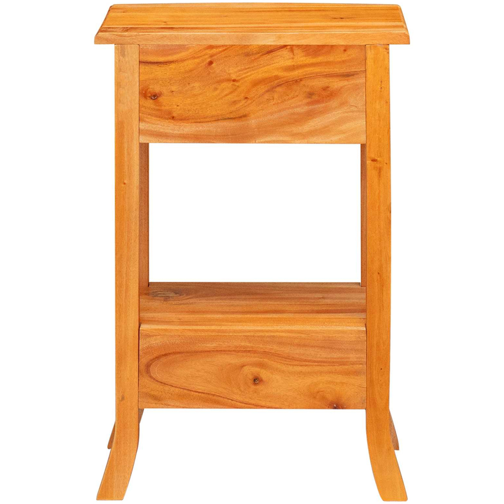 vidaXL 2 Drawer Single Shelf Natural Solid Mahogany Wood Console Table Image 4