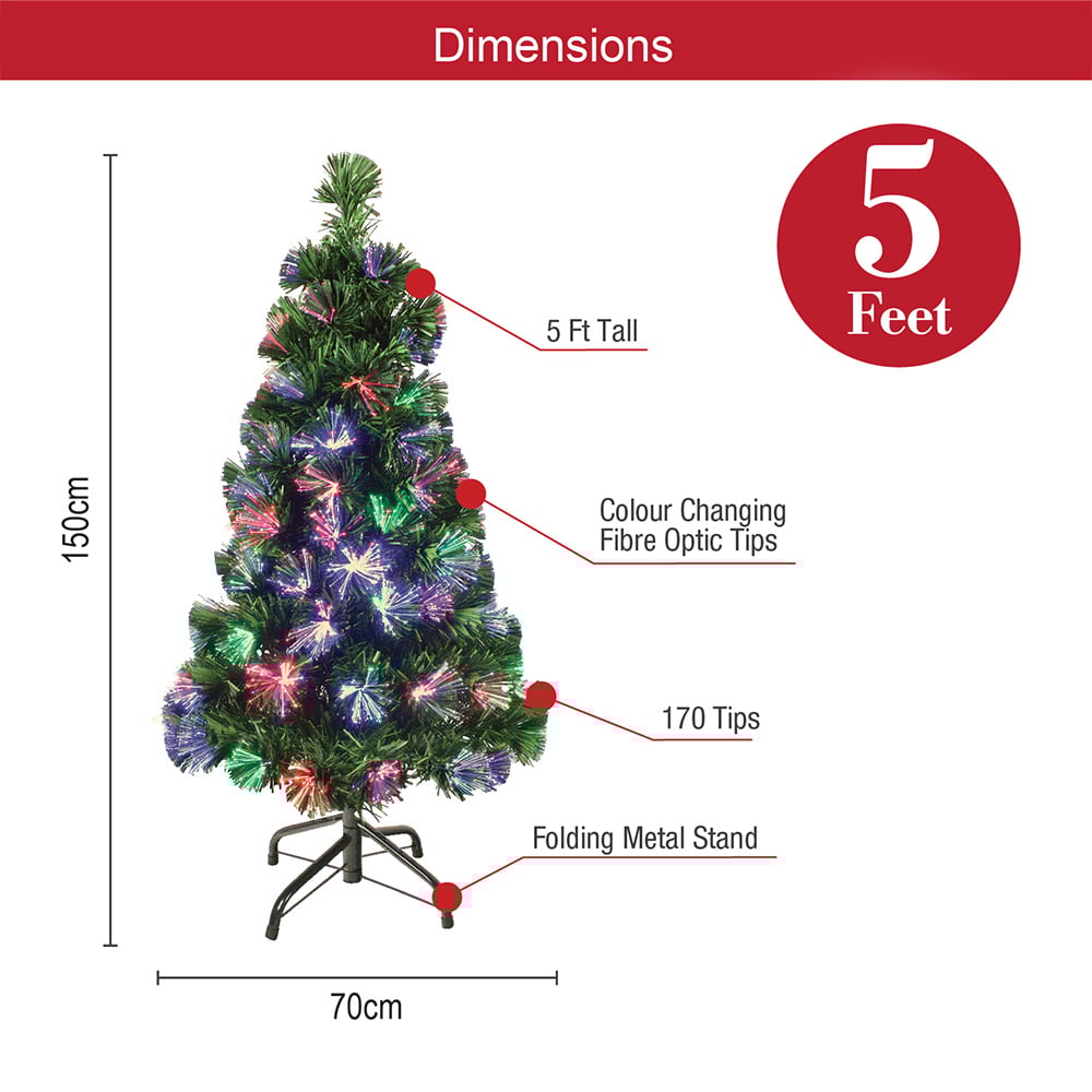 The Christmas Workshop Green Fibre Optic Christmas Tree 5ft Image 9