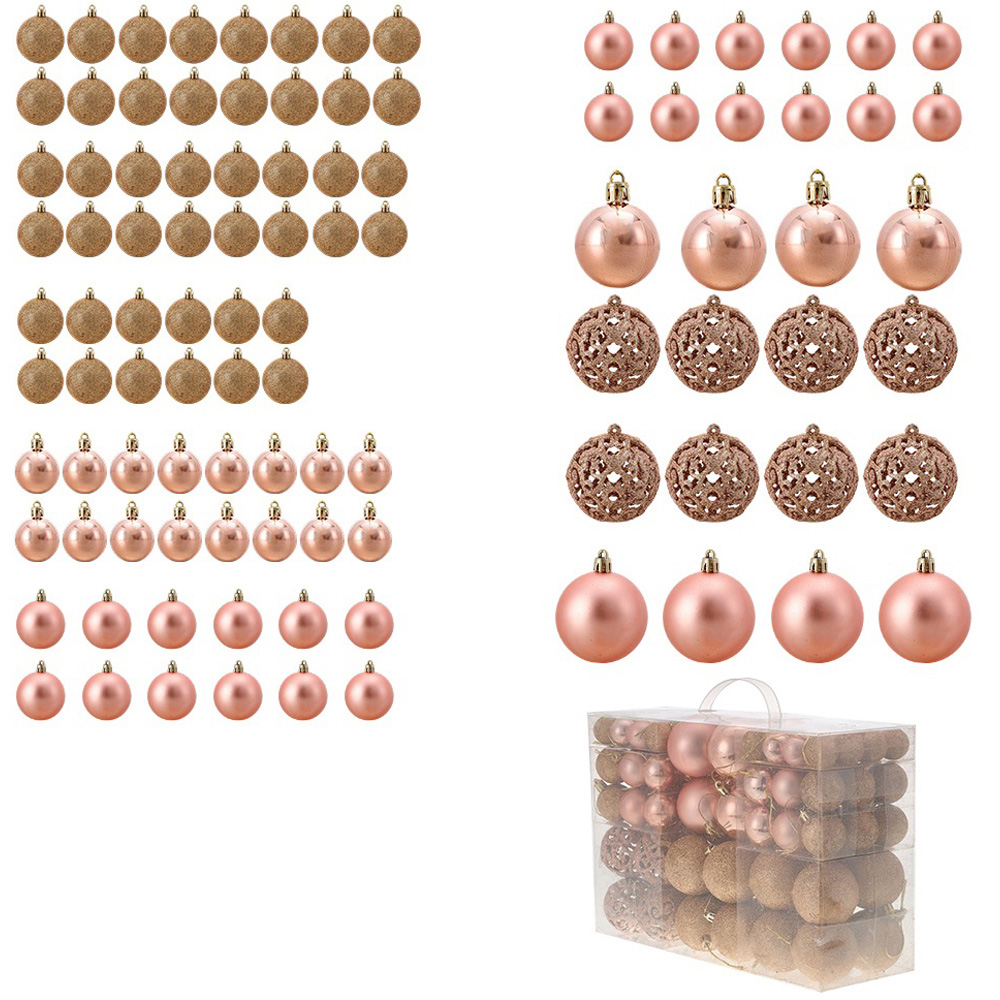 Living and Home 100 Piece Glossy Matte and Hollow Design Christmas Bauble Set Image 3