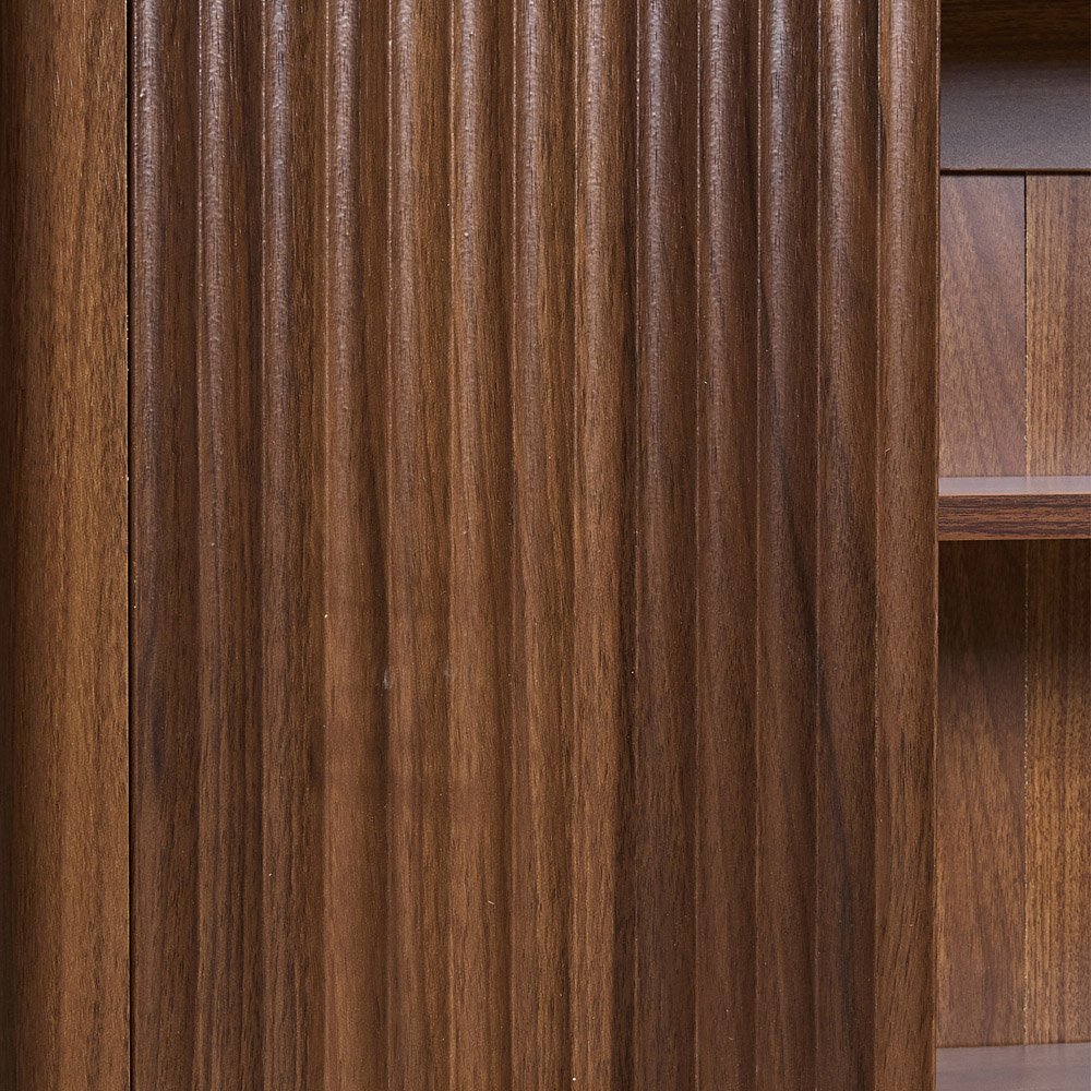 Living and Home Single Door 3 Shelf Walnut Wooden Wall-Mounted Bathroom Cabinet Image 4