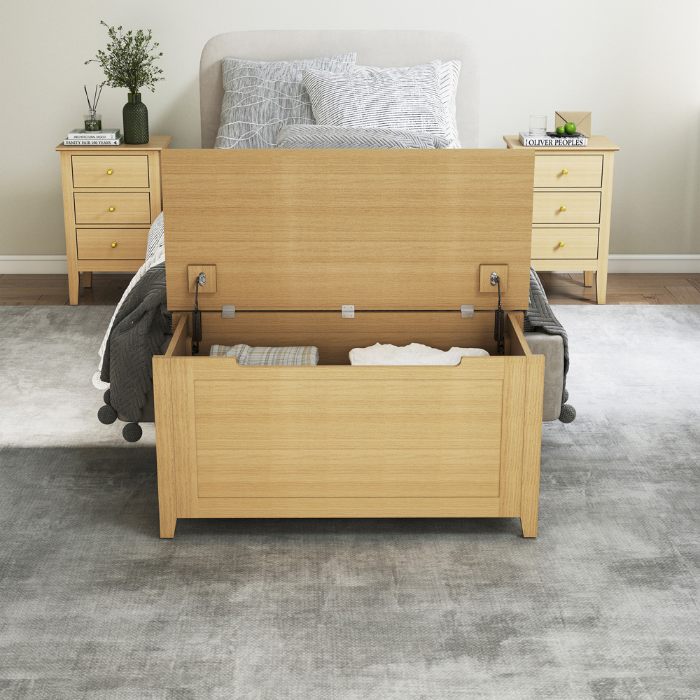 Core Products Henley Oak Effect Storage Trunk Image 6
