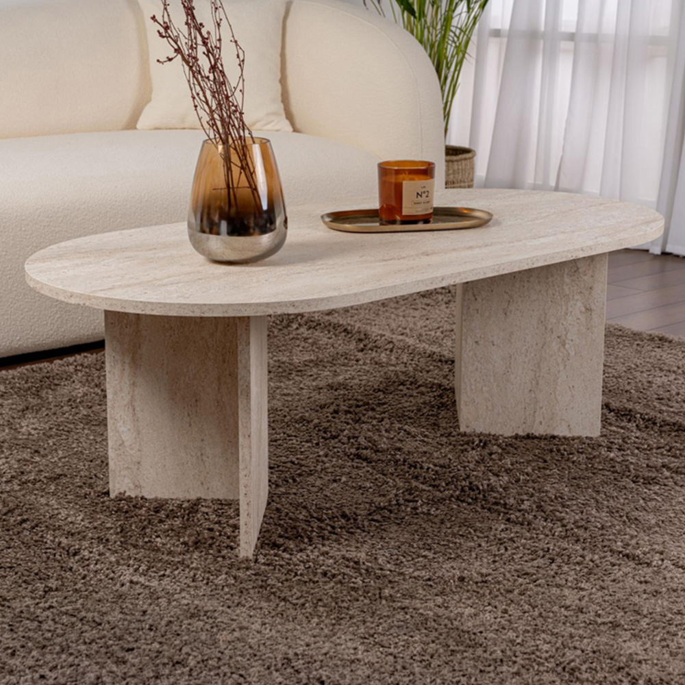 Decortie Sable Travertine Coffee Table Image 1