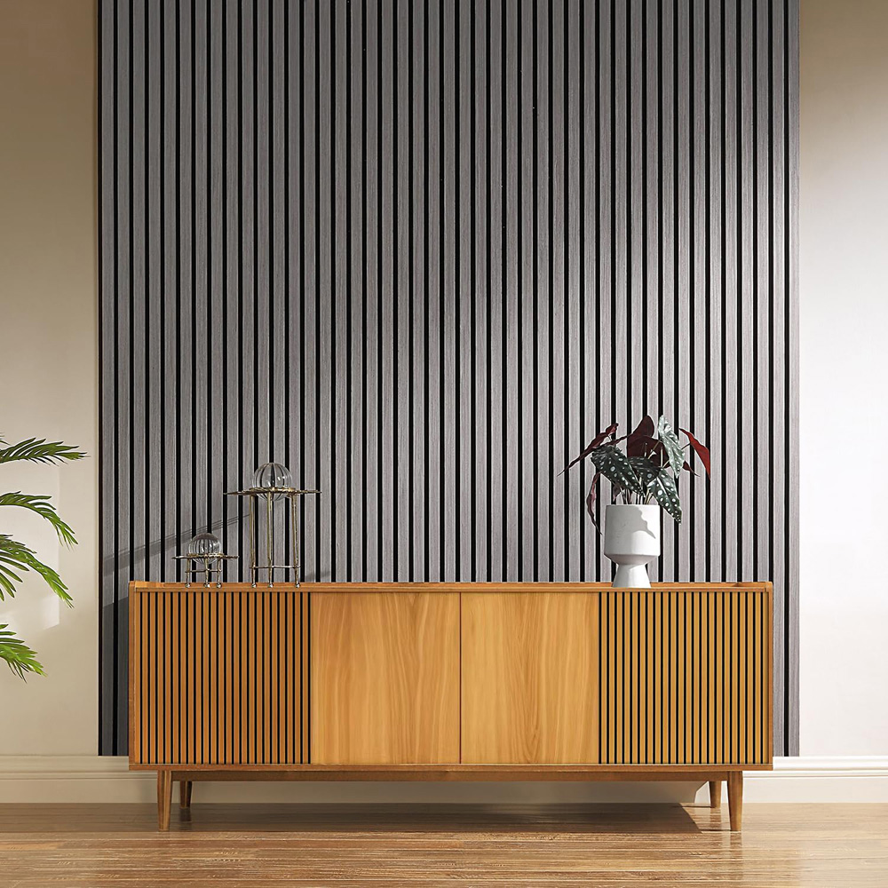 Home Treats Light Grey Wooden 3D Acoustic Wall Panel 60 x 120cm Image 4