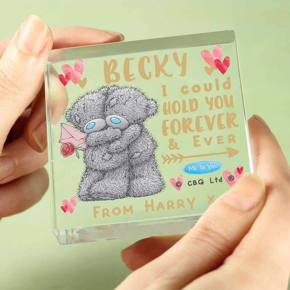 Personalised Memento Personalised Me To You Hold You Forever Crystal Token Image 3