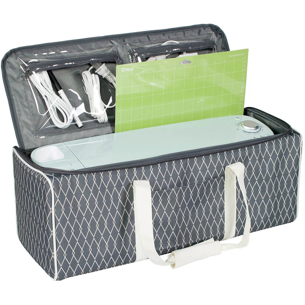 Everything Mary EVM12400-2 Grey Geometric Print Diecut Machine Carry Case 56 x 20 x 23cm Image 3