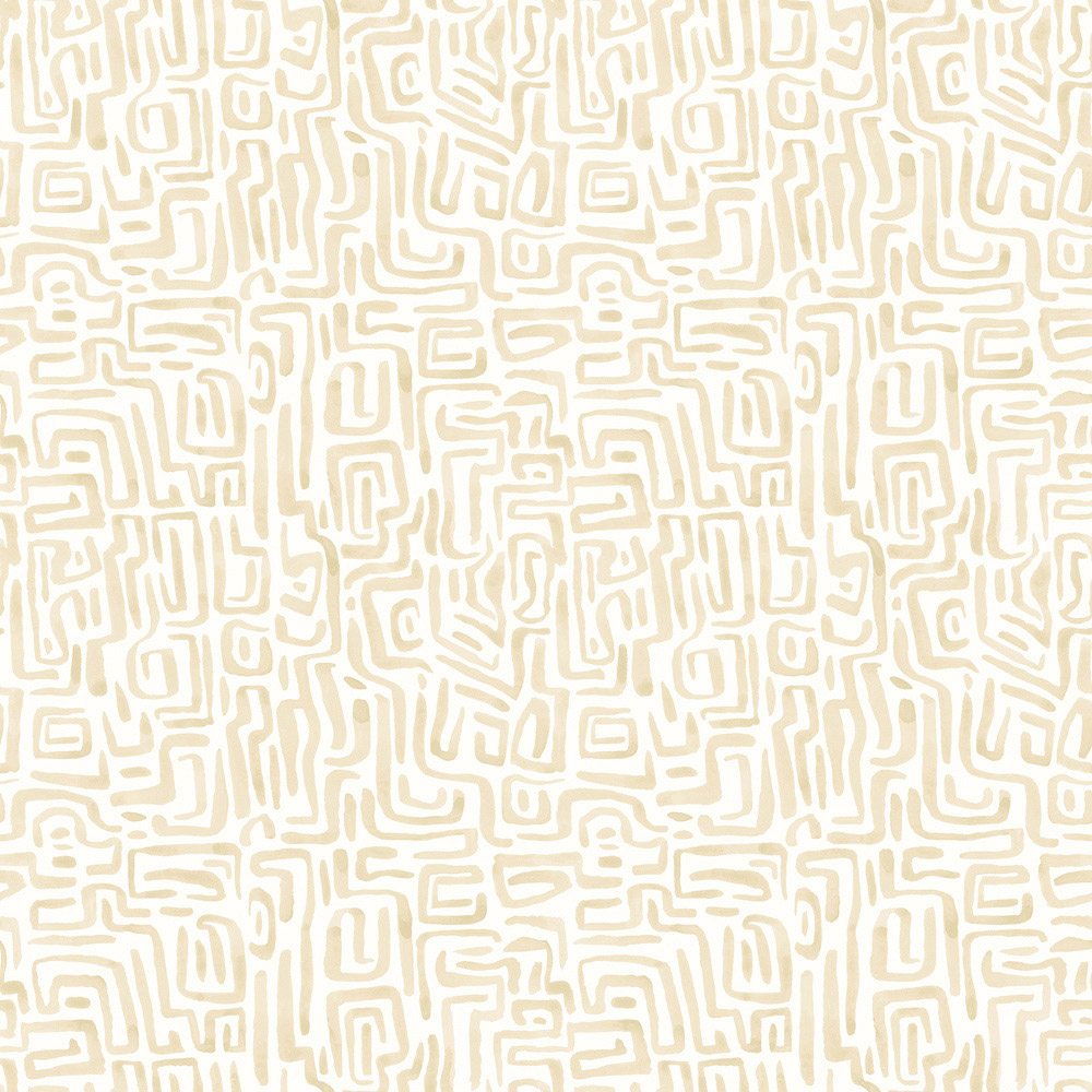 Hoopla Walls Oasis Maze Squiggle Soft Straw Wallpaper Image 1