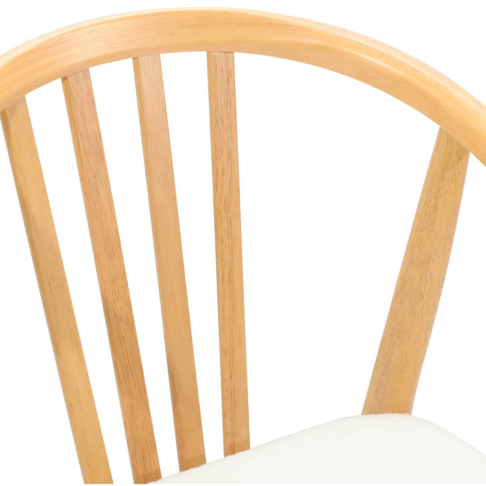vidaXL Set of 2 Natural and White Rubberwood Vintage Dining Chairs Image 7