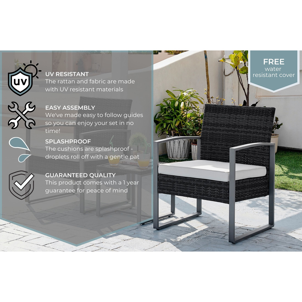 Furniturebox Seville 2 Seater Bistro Set Black Image 9