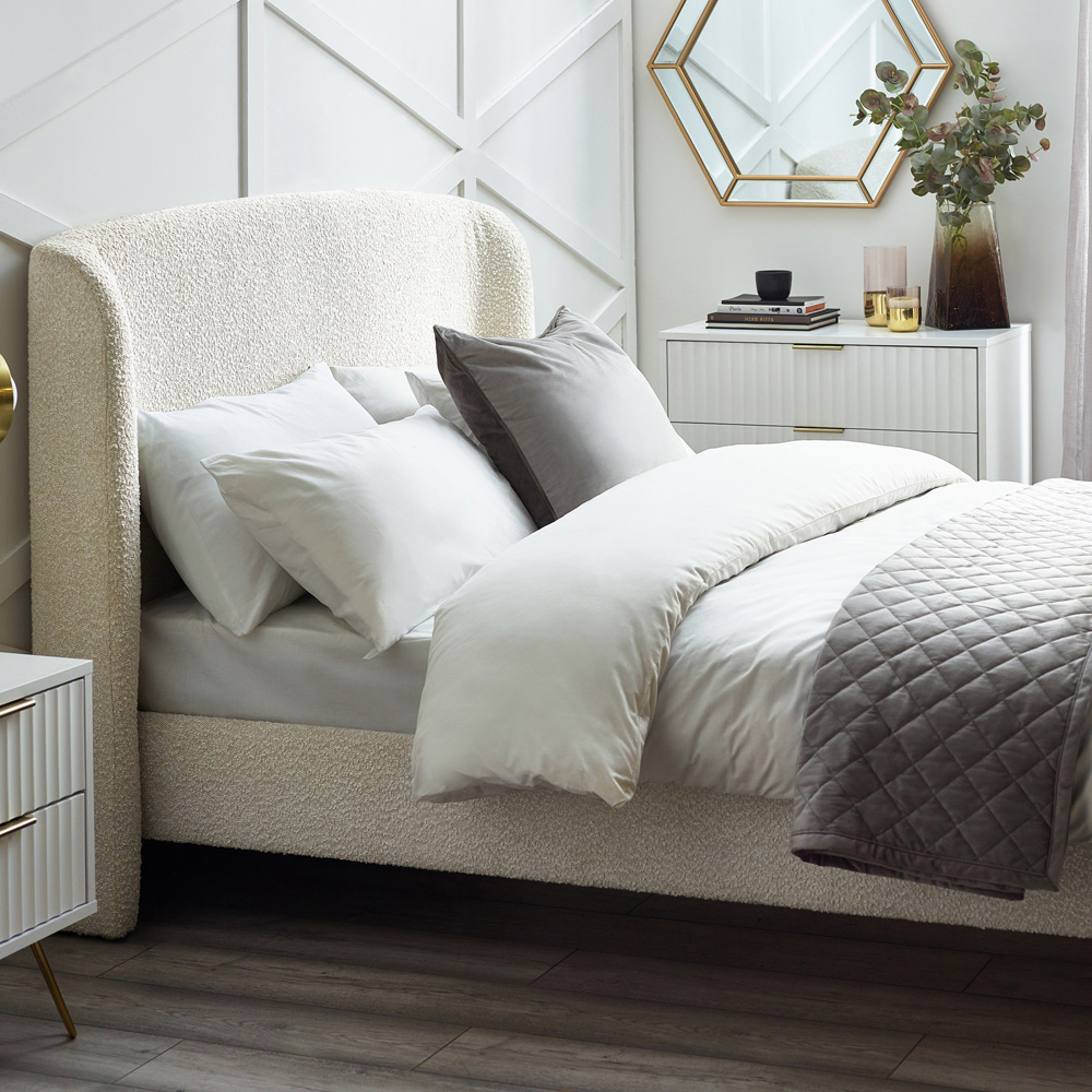 Julian Bowen Eden Double Ivory Boucle Bed Image 9