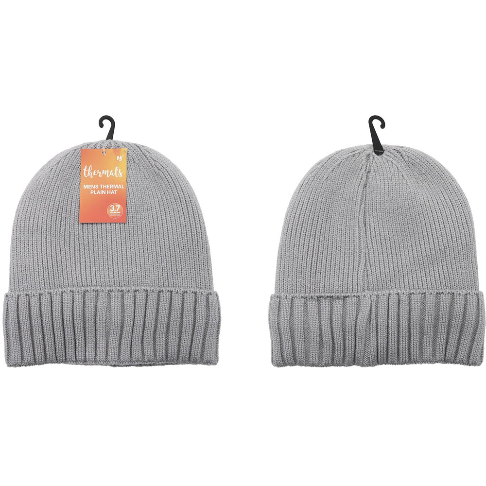 Mens Assorted Thermal Plain Hat - Black / Grey / Navy Image 14