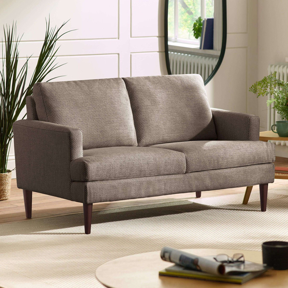 Julian Bowen Daisy 2 Seater Coyote Grey Chenille Upholstered Compact Sofa Image 1