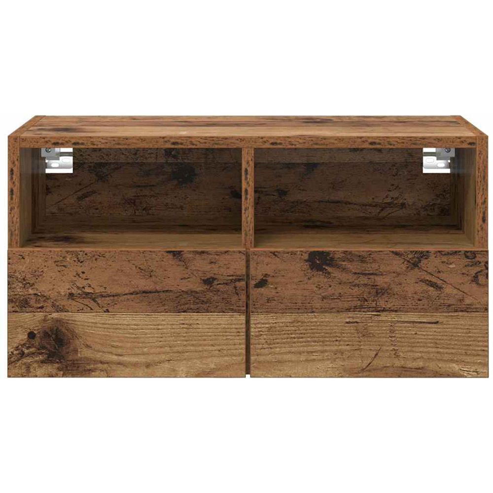vidaXL 2 Door 2 Shelf Old Wood Wall Mounted TV Unit Image 5