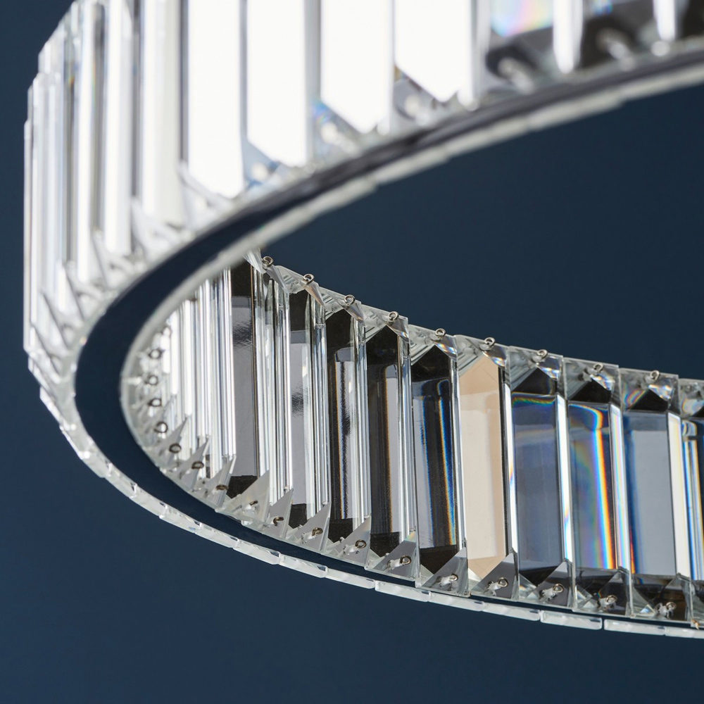 Merano Foggia Chrome Plate Crystal Pendant Ceiling Lamp Image 6