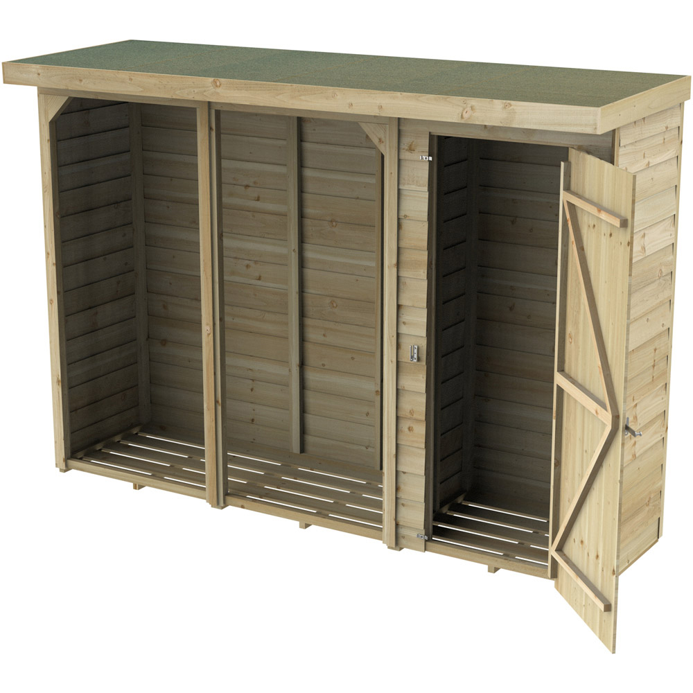 Forest Garden 2.1 x 8.7ft Large Log and Tool Storage Image 3