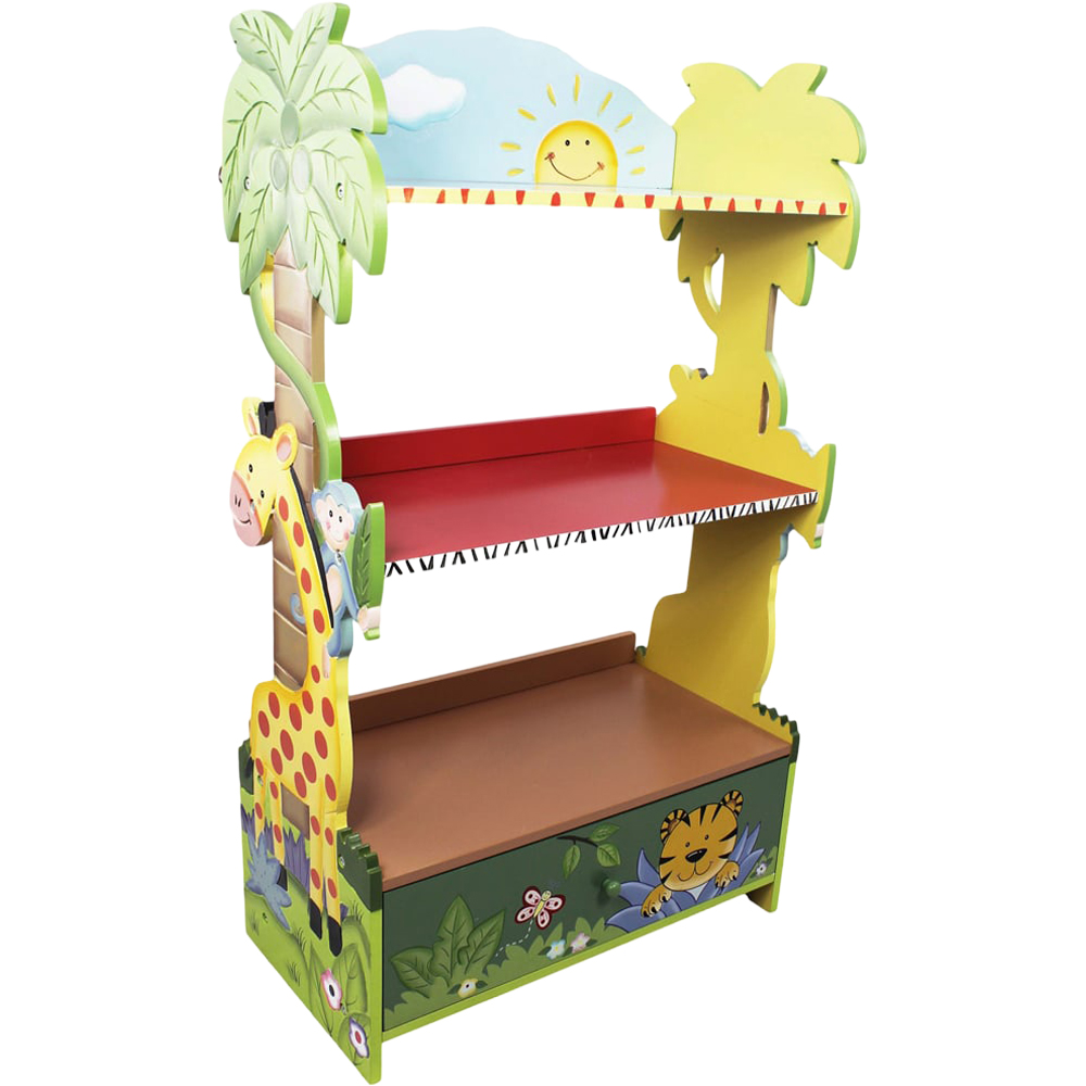 Teamson Kids Fantasy Fields 3 Shelf Sunny Safari Bookshelf Toy Furniture Image 2