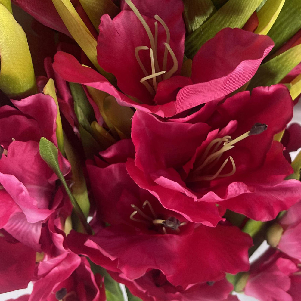 Leaf Pink Gladioli Artificial Stem 115cm 6 Pack Image 3