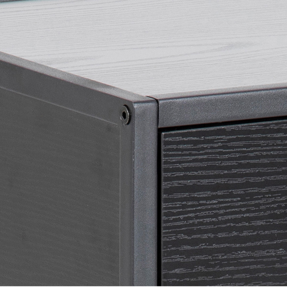Florence Seaford Single Drawer Single Shelf Black Bedside Table Image 6
