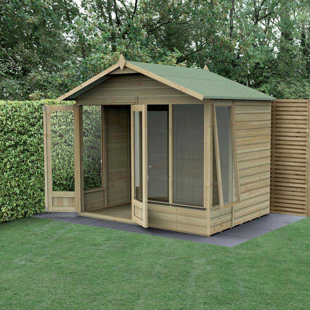 Forest Garden Beckwood 8 x 6ft Single Side Opening Shiplap Apex Summerhouse Image 2