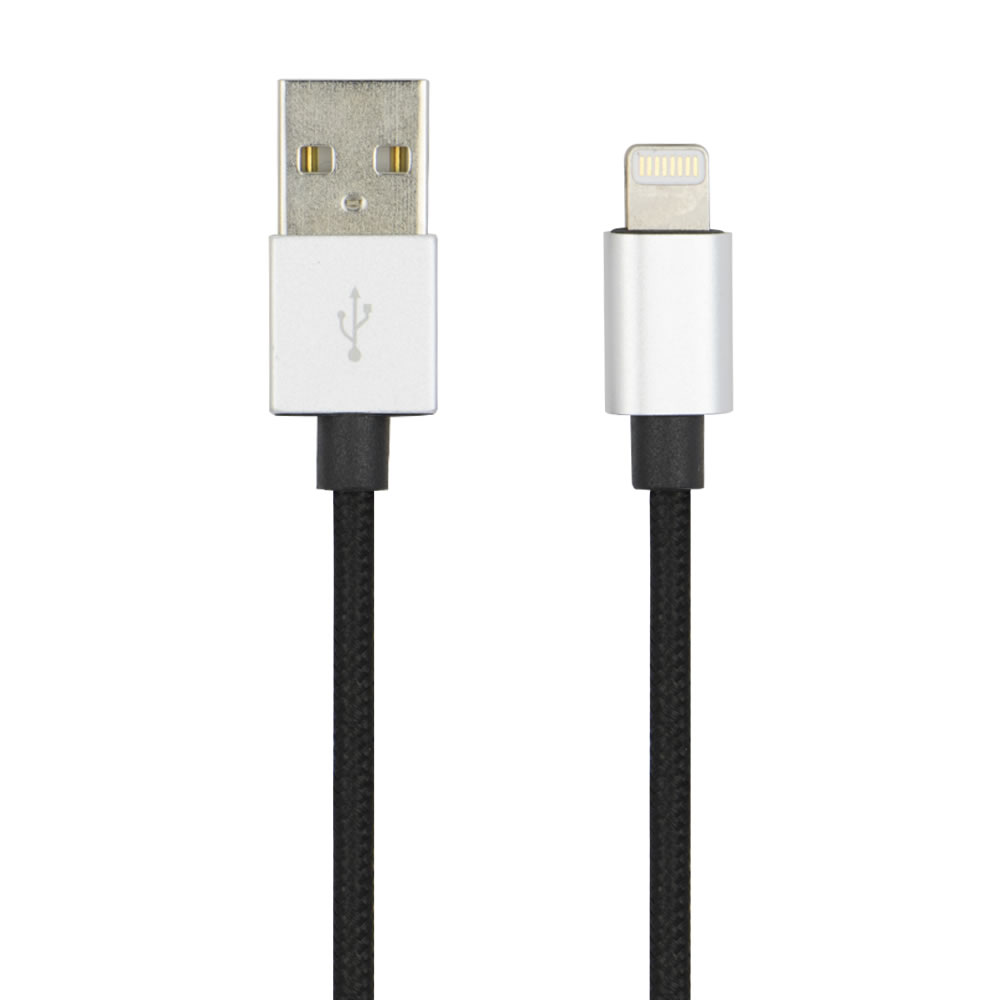 Wilko 1 metre Silver Lightning Cable Suitable for iPods, iPhones and iPad Image 2