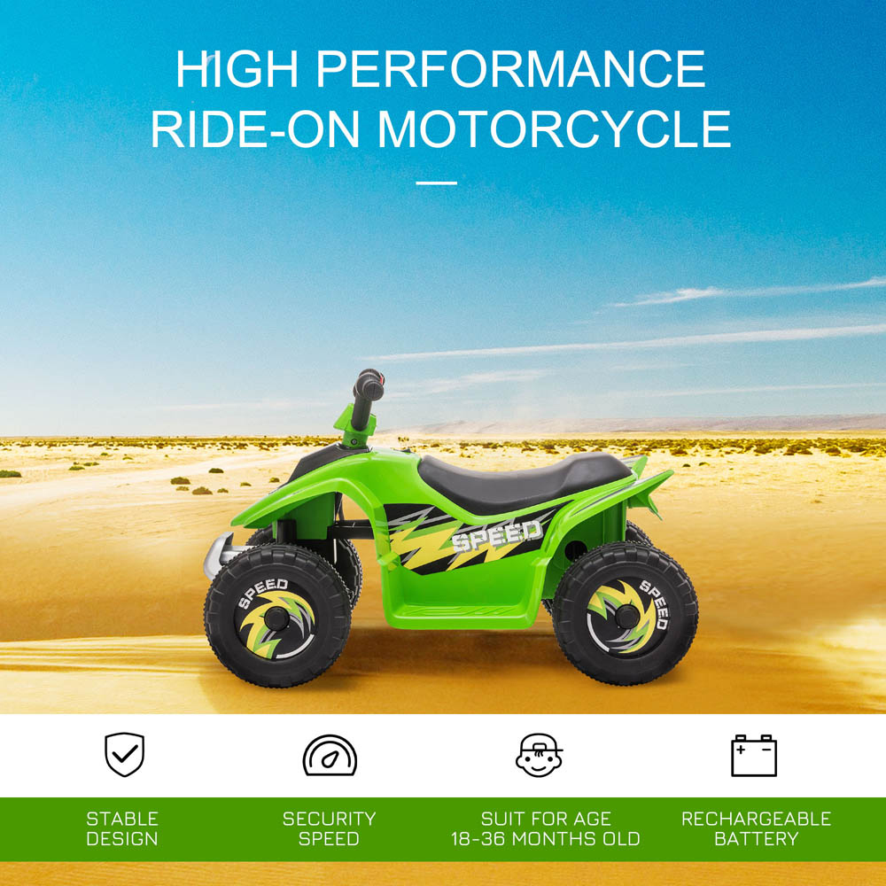 Tommy Toys Toddler Ride On Electric Quad Bike Green 6V Image 2
