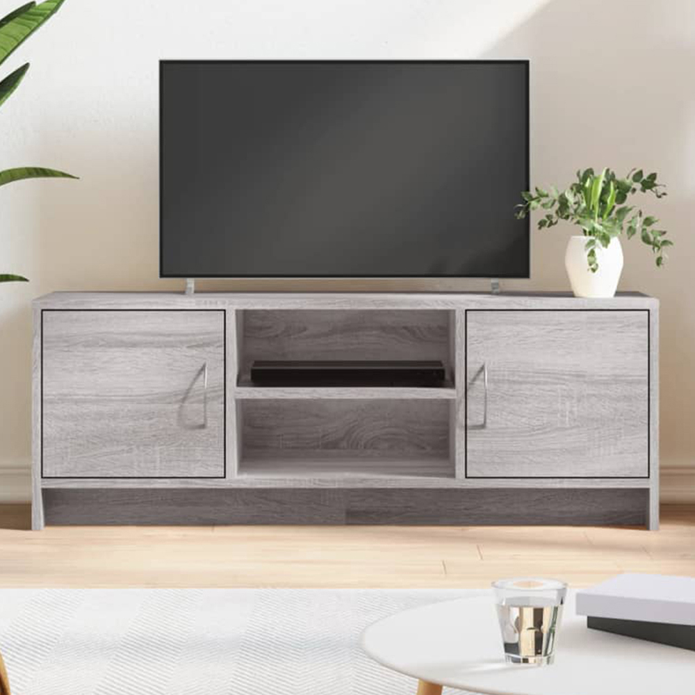 vidaXL 3 Drawer 3 Shelf Grey Sonoma TV Cabinet Image 1