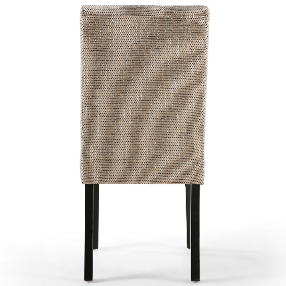 Portland Harlow Oatmeal Tweed Black Legs Waffle Back Dining Chair Image 6