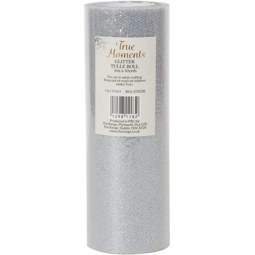 True Moments Silver Glitter Tulle Roll 6 x 360 inch Image 4