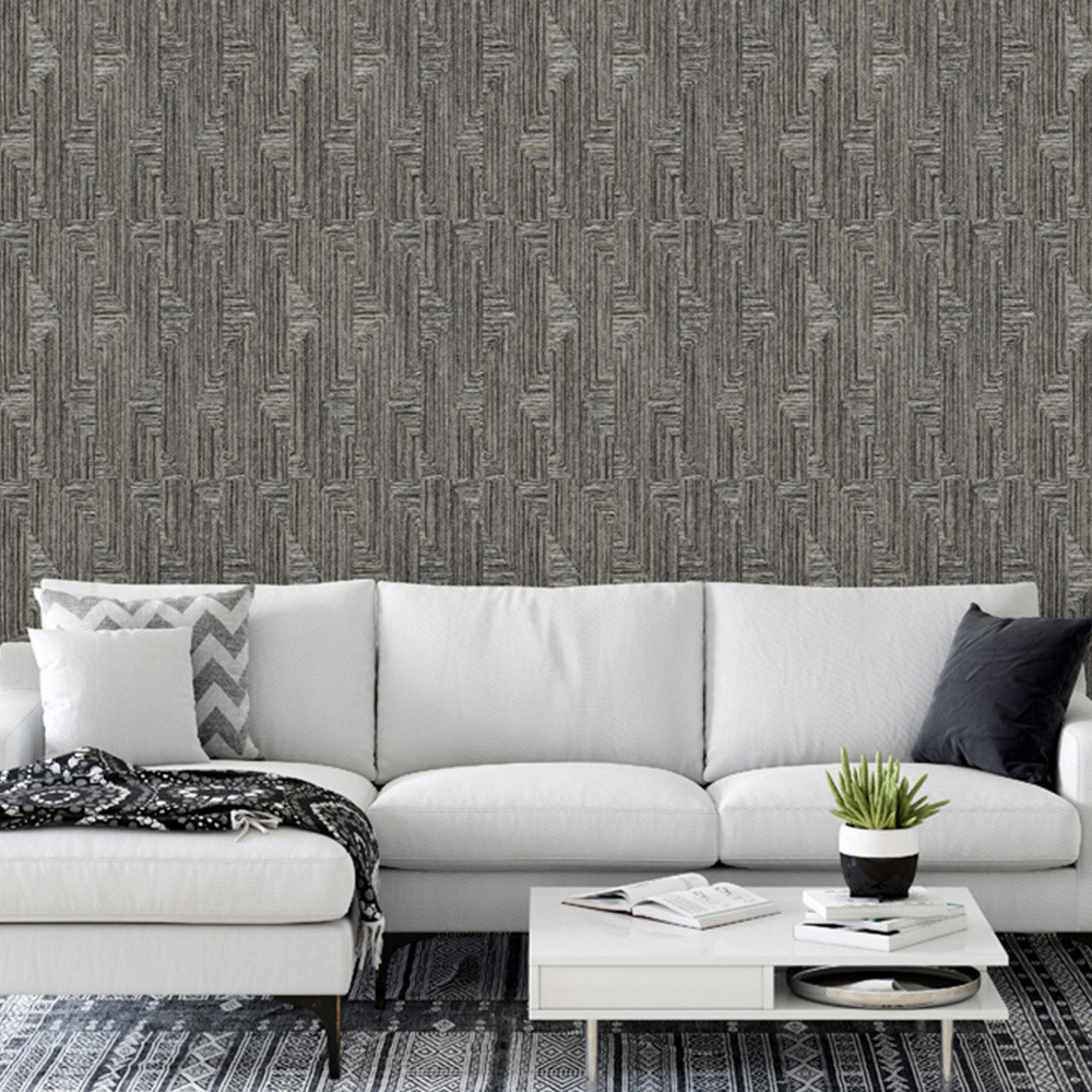 Design ID Retro String Motif Black Wallpaper Image 2