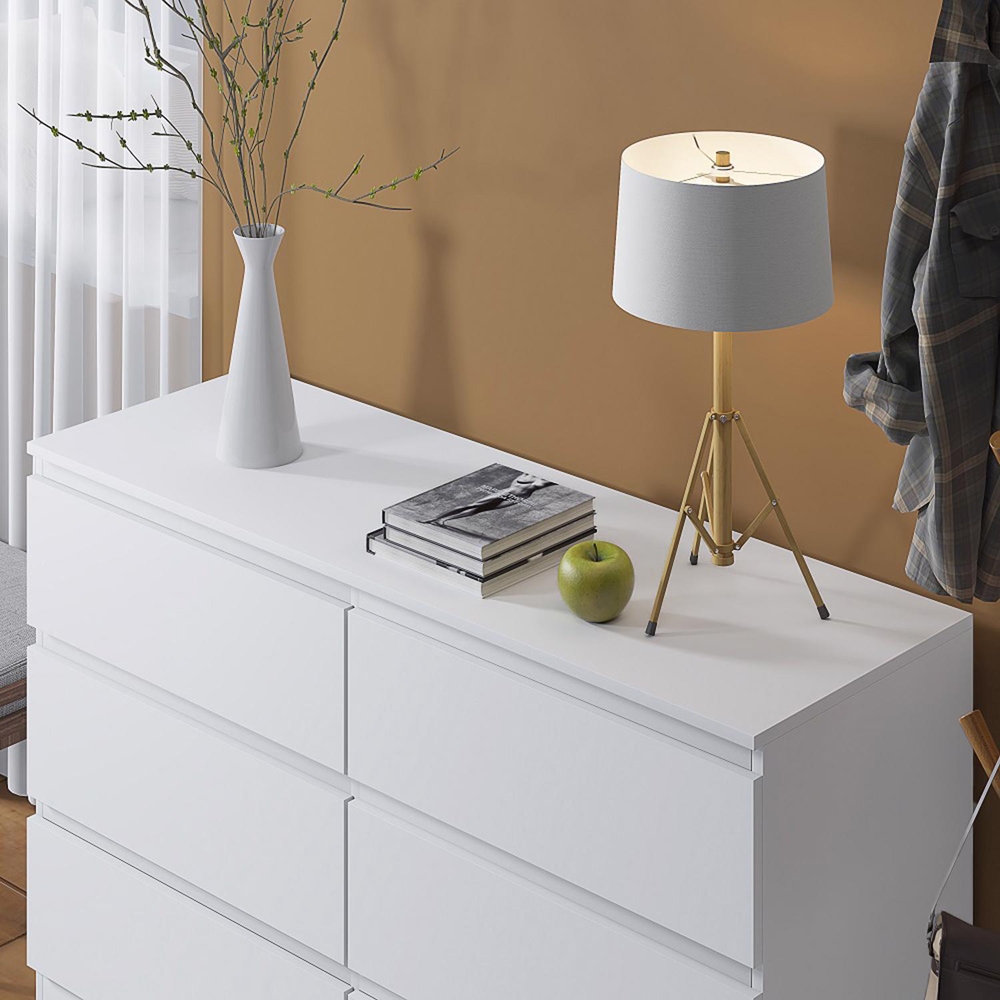 FWStyle Carlton 6 Drawer Matt White Chest of Drawers Image 5