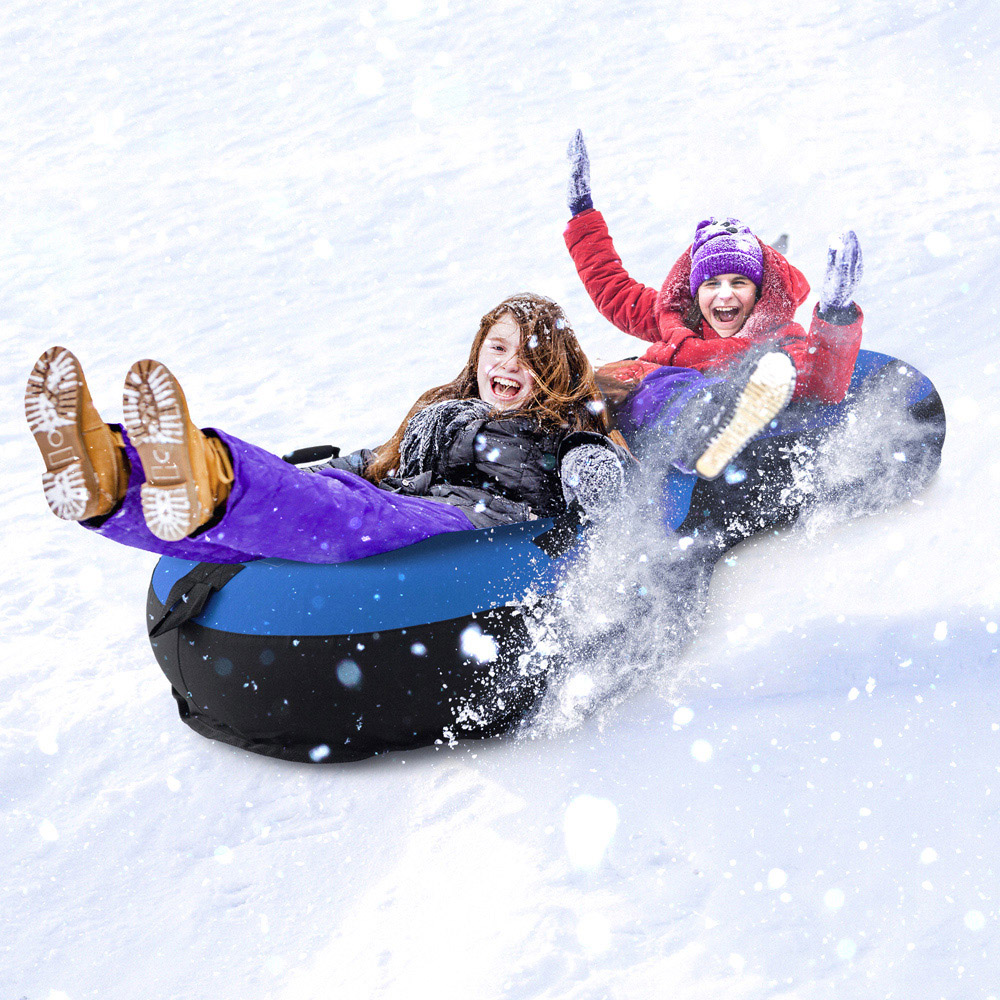 Costway 2 Person Blue Inflatable Snow Tube Image 2