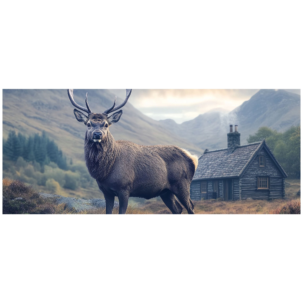 Warren Reed Designer Highland Stag by the Cottage Glass Bathroom Splashback 25 x 60cm Image 2