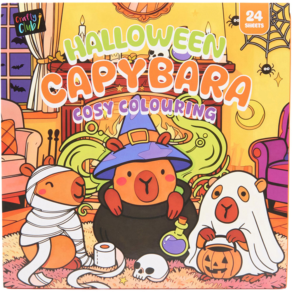 Halloween Capybara Cosy Colouring Book Image 1