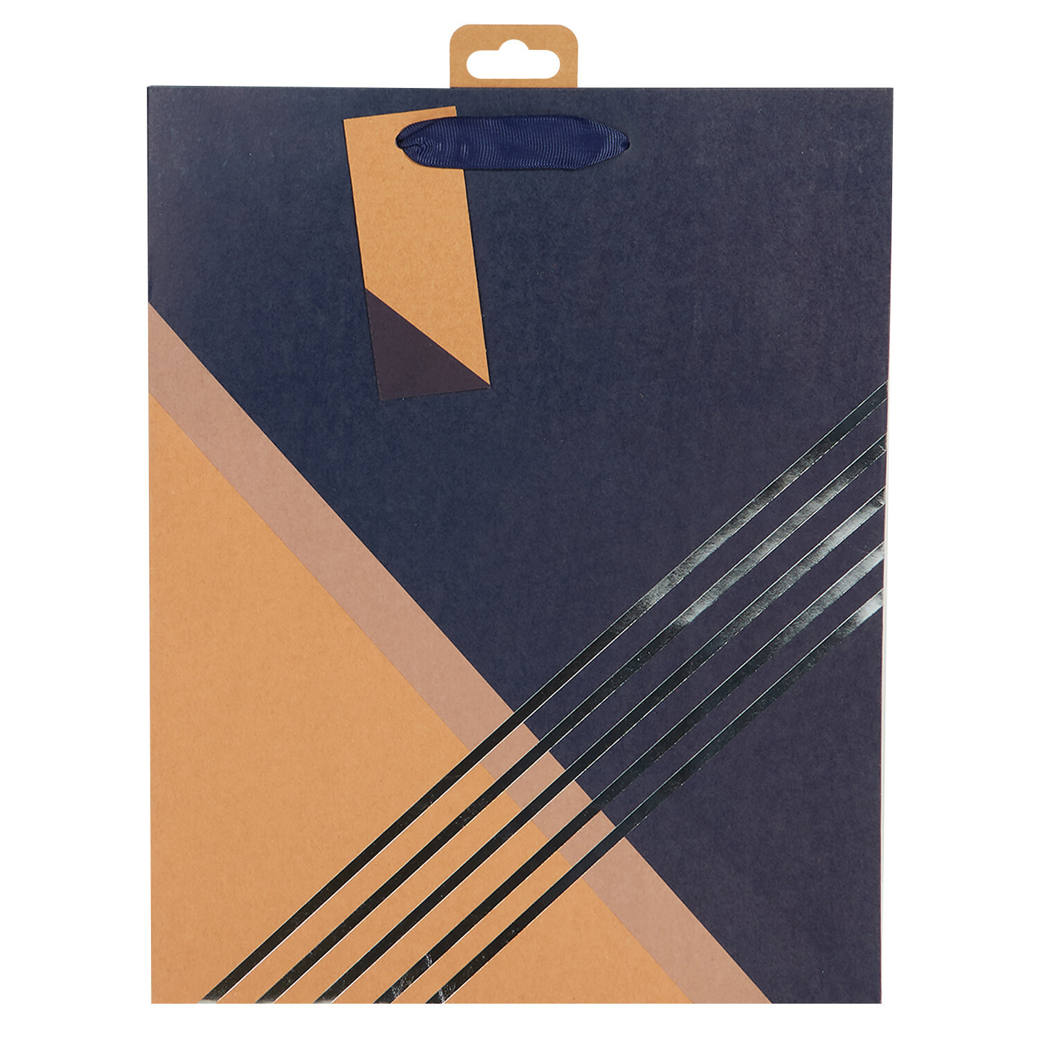Pack of 2 Geometric Navy Large Gift Bags Image 2
