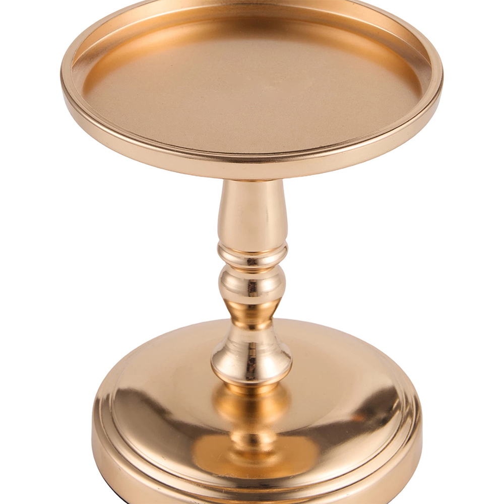 Living and Home Gold Metal Tiered Candle Holder Set of 3 Image 5