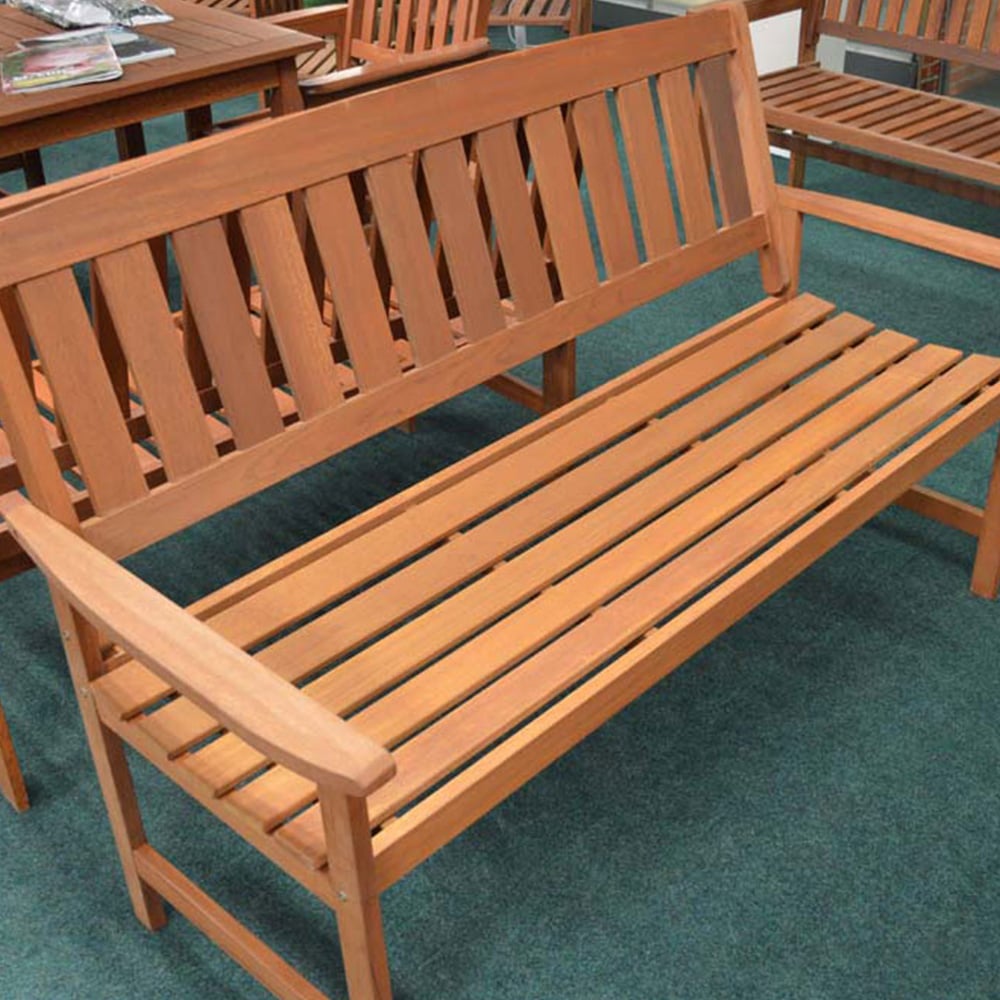 Samuel Alexander 3 Seater Hardwood Wide Garden Bench Image 5