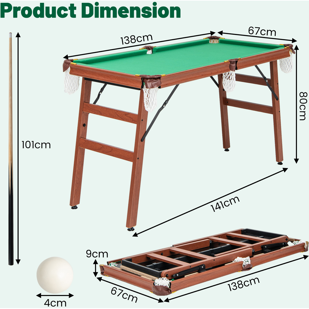 Costway Folding Billiards Table Set with Foldable Legs Image 9