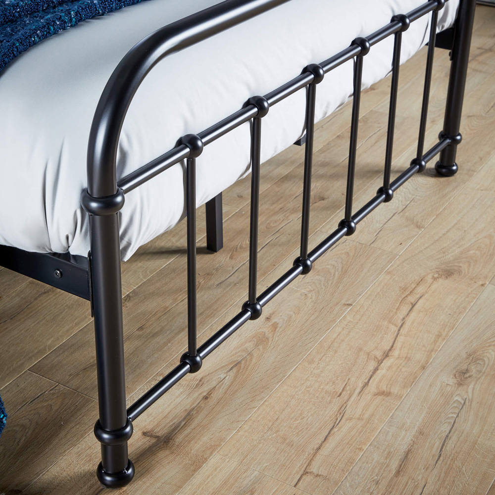 Home Source Minerva Vintage Double Black Metal Bed Frame Image 4