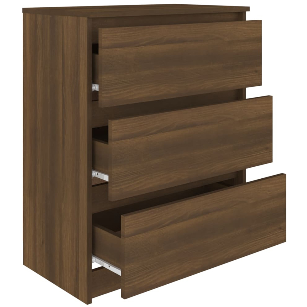 vidaXL 3 Drawer Brown Oak Sideboard Image 5